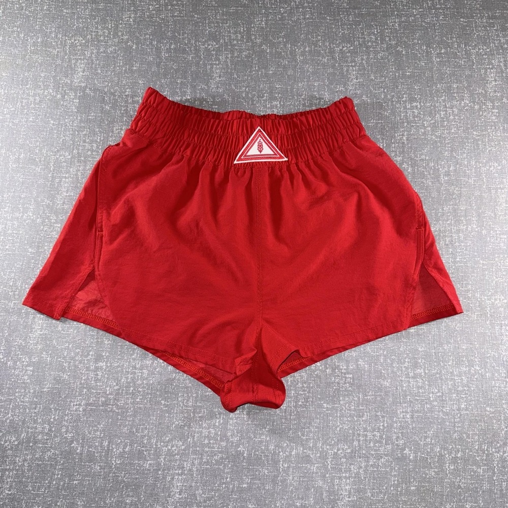FP Movement Way Home Shorts Womens Medium Red Lined 3 Inseam Running Athletic
